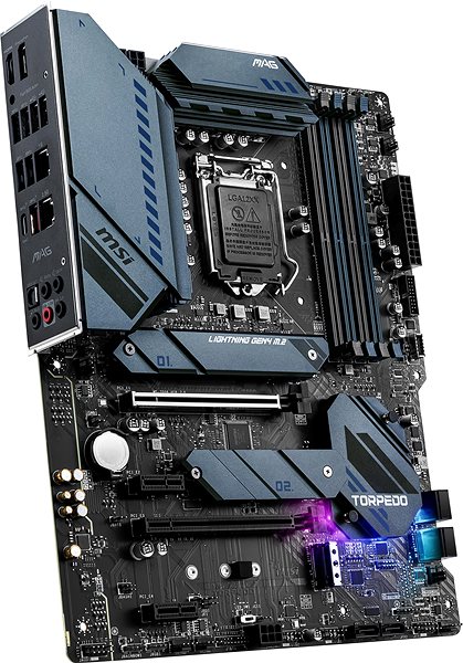 Motherboard MSI MAG Z590 TORPEDO Lateral view