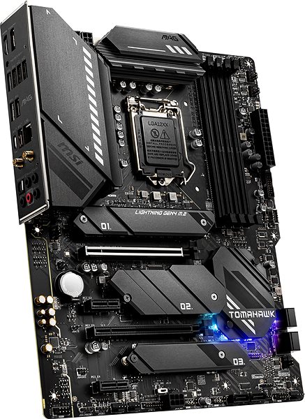 Motherboard MSI MAG Z590 TOMAHAWK WIFI Side view