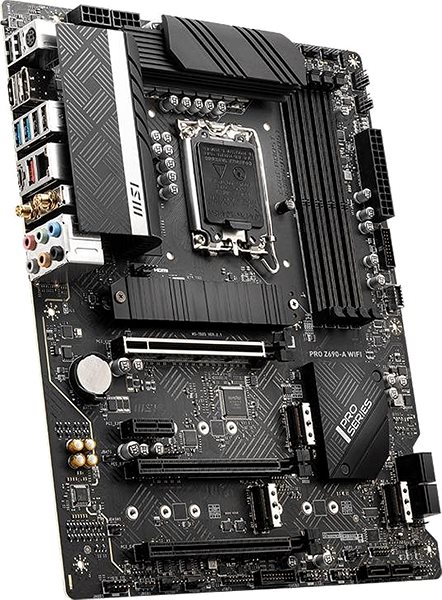 Motherboard MSI PRO Z690-A WLAN Mainboard Seitlicher Anblick