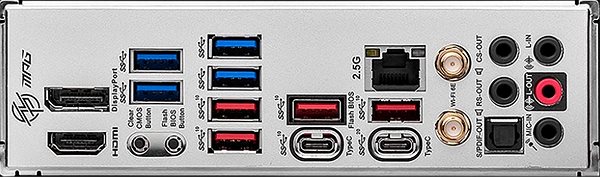 Motherboard MSI MPG Z790 EDGE WIFI DDR4 Mainboard Anschlussmöglichkeiten (Ports)