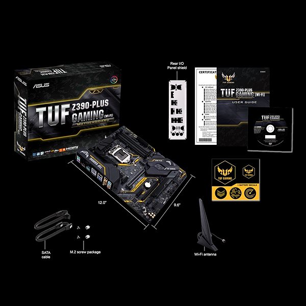 Motherboard ASUS TUF Z390-PLUS GAMING (WI-FI) Lateral view
