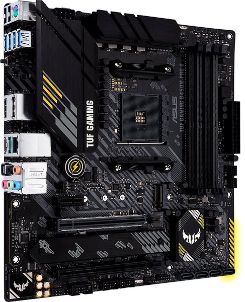 Motherboard ASUS TUF GAMING B450M-PRO S Seitlicher Anblick