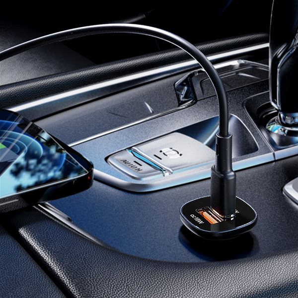 Autós töltő ACEFAST Car Charger (USB-C 20W + USB-A 18W) 38W Black ...