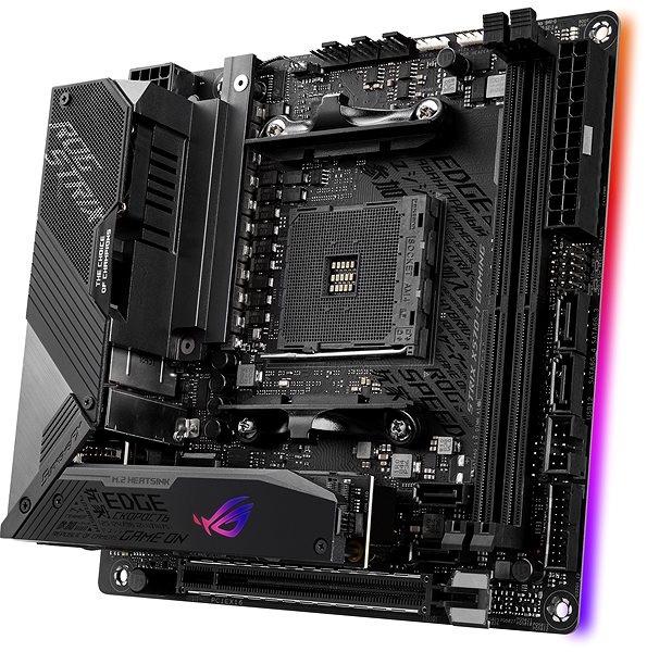 Motherboard ASUS ROG STRIX X570-I GAMING Lateral view