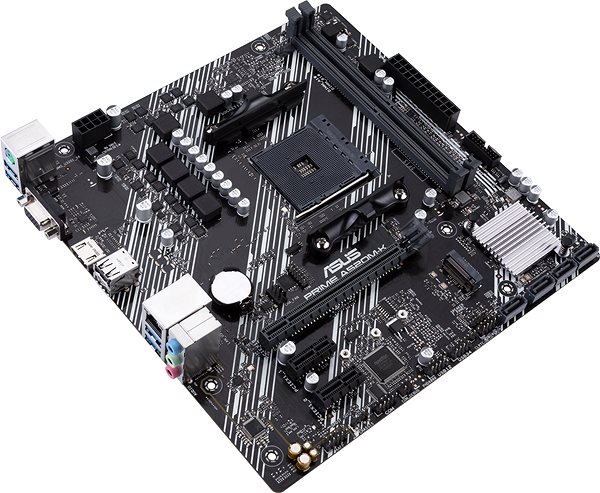 Motherboard ASUS PRIME A520M-K Lateral view