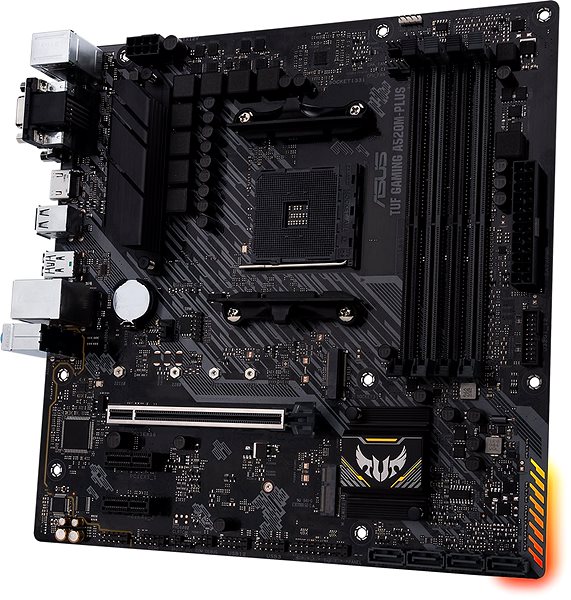 Motherboard ASUS TUF GAMING A520M-PLUS Lateral view