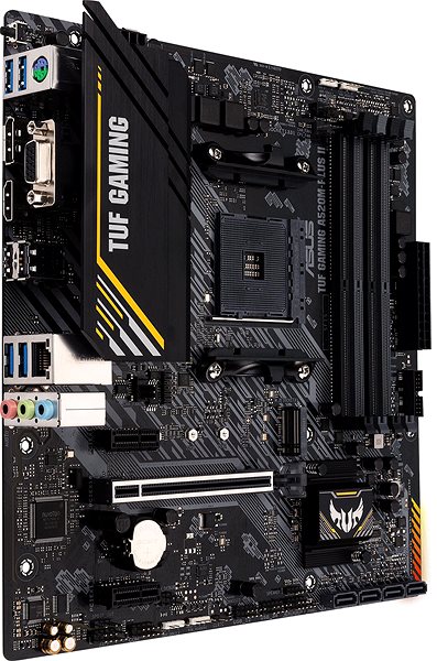 Motherboard ASUS TUF GAMING A520M-PLUS II Lateral view