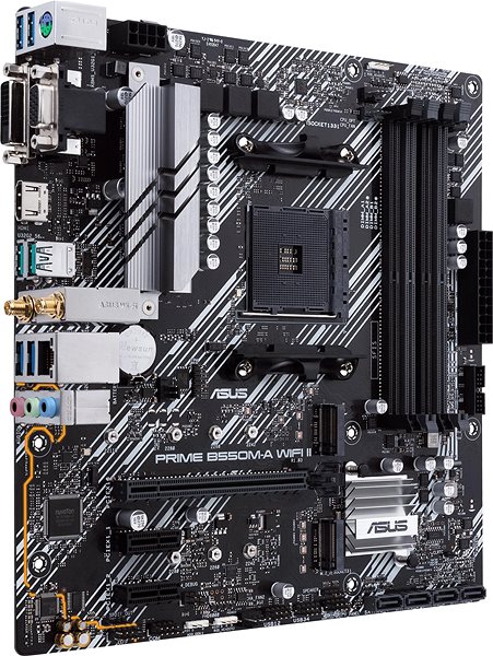Motherboard ASUS PRIME B550M-A WIFI II Seitlicher Anblick