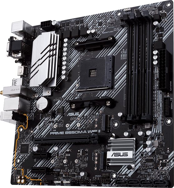Motherboard ASUS PRIME B550M-A WIFI II Lateral view