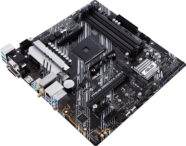 Motherboard ASUS PRIME B550M-A WIFI II Lateral view