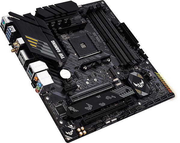 Motherboard ASUS TUF GAMING B550M-PLUS WIFI II Lateral view