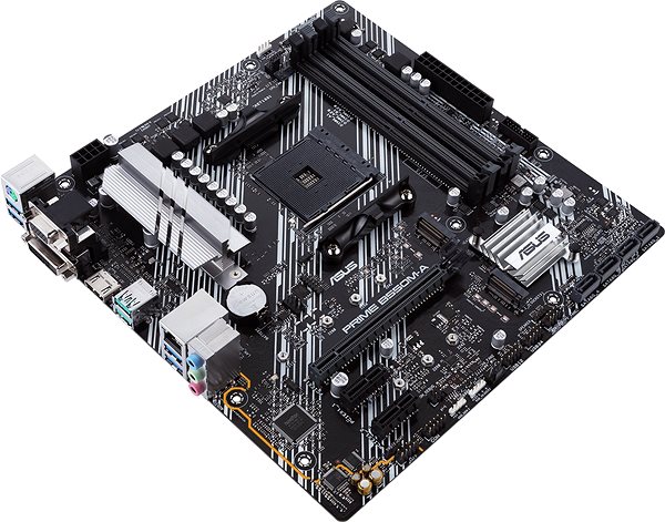 Motherboard ASUS PRIME B550M-A Seitlicher Anblick