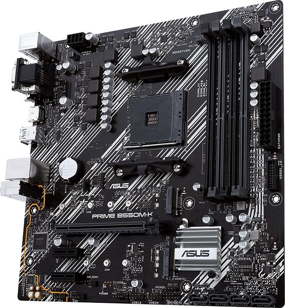 Motherboard ASUS PRIME B550M-K Seitlicher Anblick