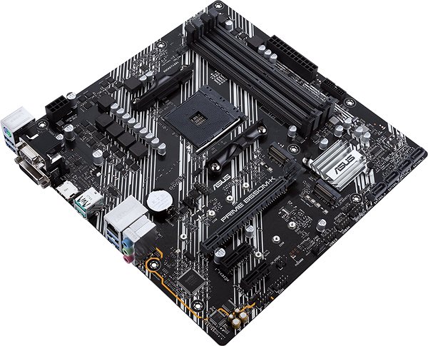 Motherboard ASUS PRIME B550M-K Seitlicher Anblick