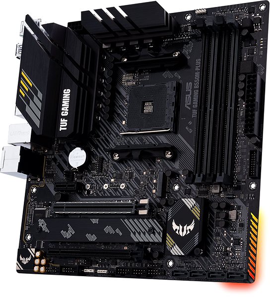 Motherboard ASUS TUF GAMING B550M-PLUS Seitlicher Anblick