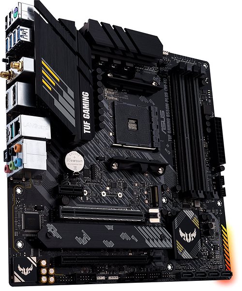 Motherboard ASUS TUF GAMING B550M-PLUS (WI-FI) Seitlicher Anblick