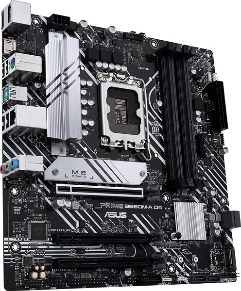 Motherboard ASUS PRIME B660M-A D4 Seitlicher Anblick
