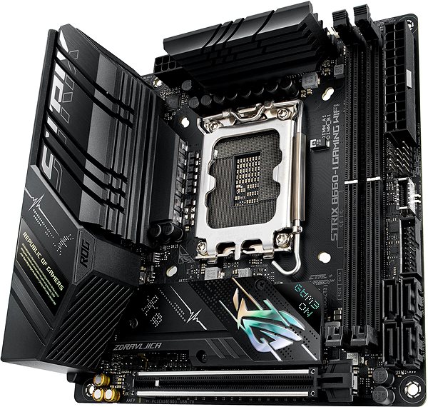 Motherboard ASUS ROG STRIX B660-I GAMING WIFI Lateral view