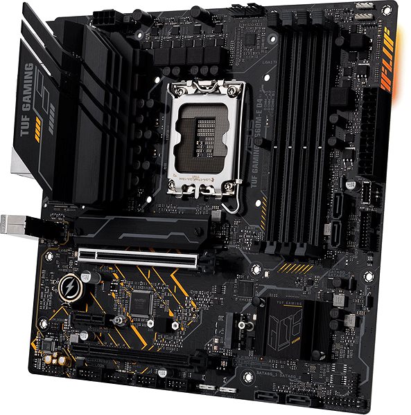 Motherboard ASUS TUF GAMING B660M-E D4 Seitlicher Anblick