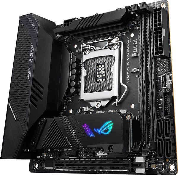 Motherboard ASUS ROG STRIX Z590-I GAMING WIFI Seitlicher Anblick