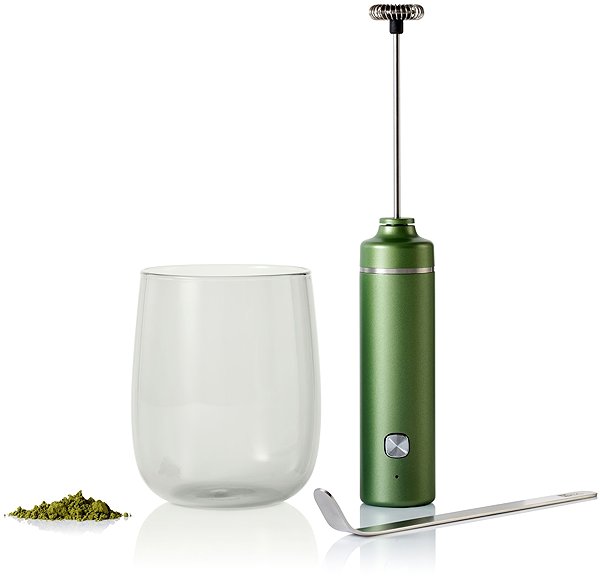 Milchaufschäumer AdHoc Set für die Matcha-Zubereitung CHADO Kunststoff/Edelstahl/Glas ...