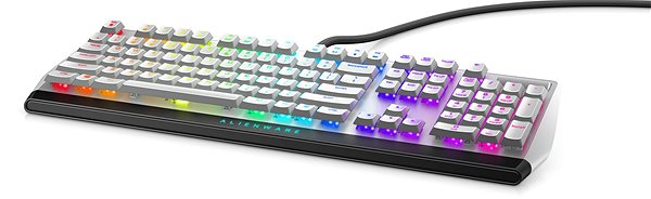 Gaming-Tastatur Dell Alienware Low-profile RGB Mechanical Gaming Keyboard AW510K Lunar Light Seitlicher Anblick