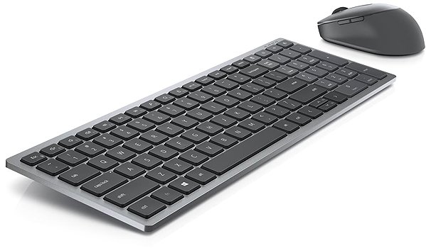 Keyboard and Mouse Set Dell Multi-Device Wireless Combo KM7120W Titan Gray - CZ/SK Lateral view