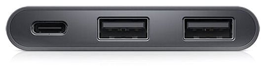 Adapter Dell USB-C (M) zu Dual-USB-A mit Power Pass-Through Anschlussmöglichkeiten (Ports)