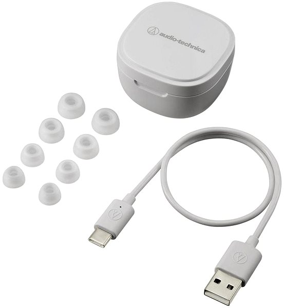 Vezeték nélküli fül-/fejhallgató Audio-Technica ATH-SQ1TW fehér Csomag tartalma