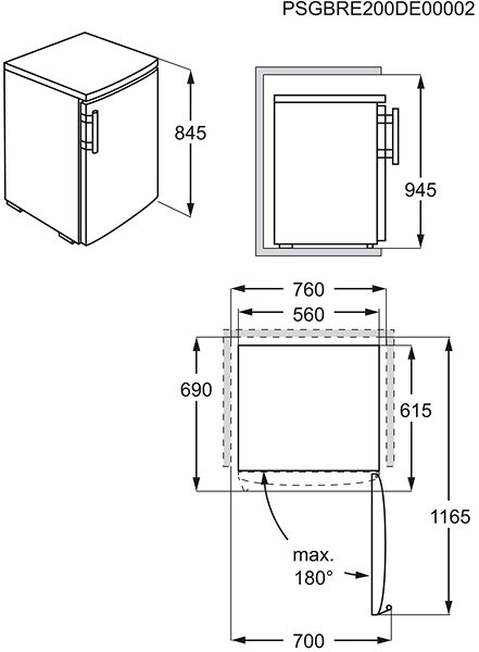Refrigerator AEG RTB414F1AW Technical draft