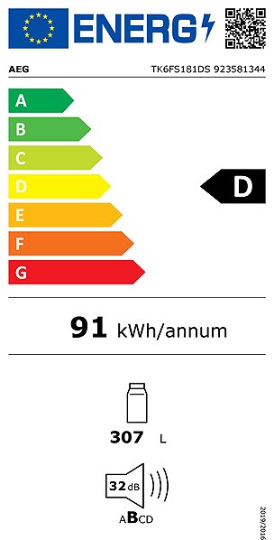 Built-in fridge AEG TK6FS181DS Energy label