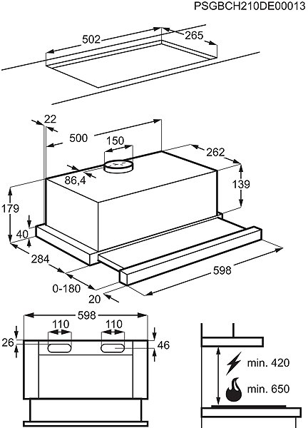 Extractor Hood AEG DPB3632S Technical draft