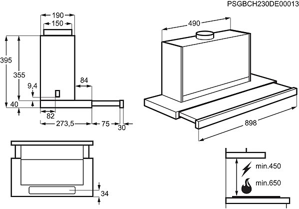 Extractor Hood AEG GDP869PB Technical draft