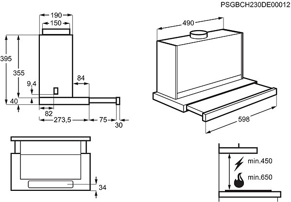 Extractor Hood AEG GDP866PB Technical draft