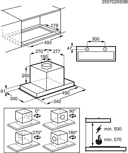 Extractor Hood AEG DGE5661HM Technical draft
