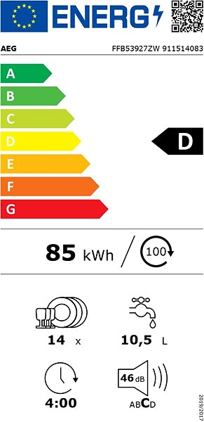 AEG 6000 SatelliteClean FFB53927ZW Energy label