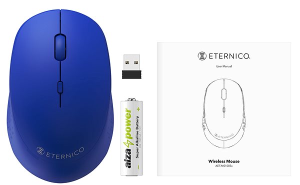 Mouse Eternico Wireless 2.4 GHz Basic Mouse MS100 Blue Connectivity (ports)