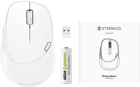 Mouse Eternico Wireless 2.4 GHz Basic Mouse MS150 White Connectivity (ports)