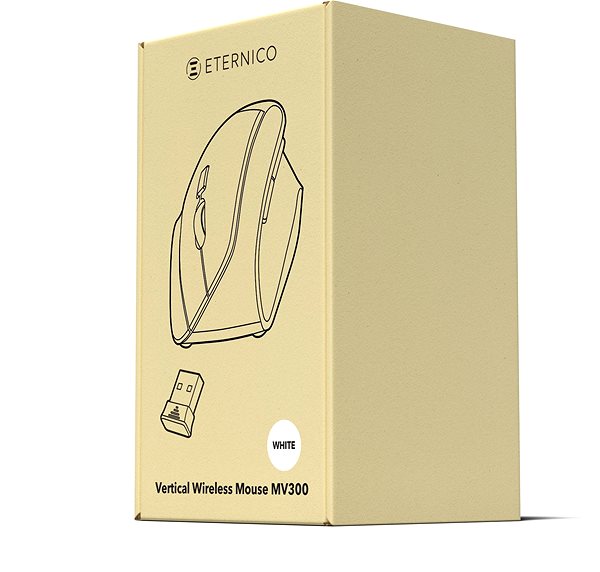 Myš Eternico Wireless 2,4 GHz Vertical Mouse MV300 biela Obal/škatuľka