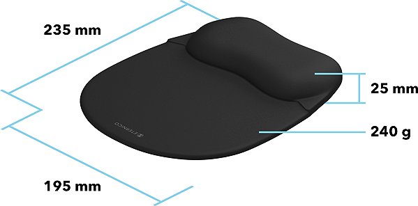 Mouse Pad Eternico Office ErgoFoam Pad MF10 black ...