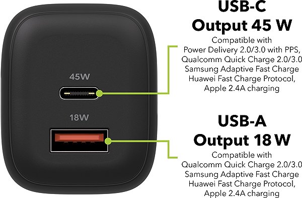 Wall Charger AlzaPower Apex G630 45W Black ...