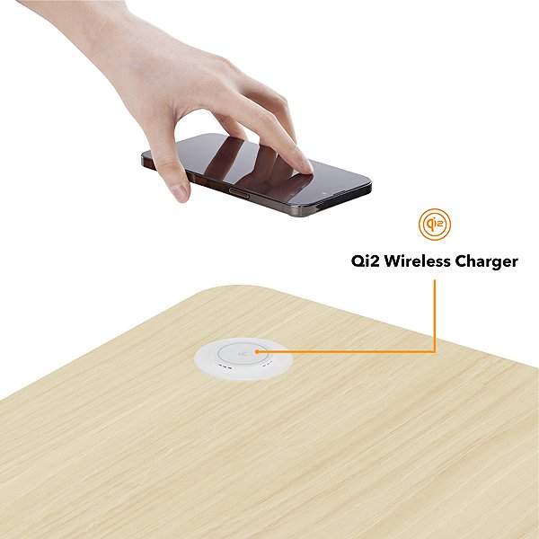 Height Adjustable Desk AlzaErgo Table ET6 AiO Charge 118x60 cm white + laminate birch ...