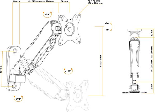 Monitor Arm AlzaErgo Arm S40B Wall ...