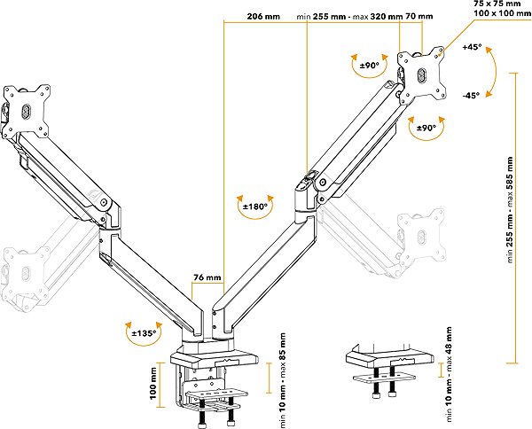 Monitor Arm AlzaErgo Arm D50S Heavy Duty Silver ...