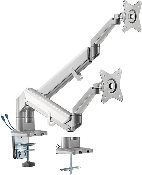 Monitor Arm AlzaErgo Arm D225S Space Saver USB Silver Features/technology