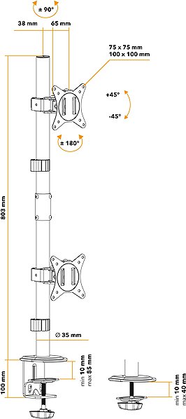 Monitor Arm AlzaErgo Arm DE30 Pylon ...