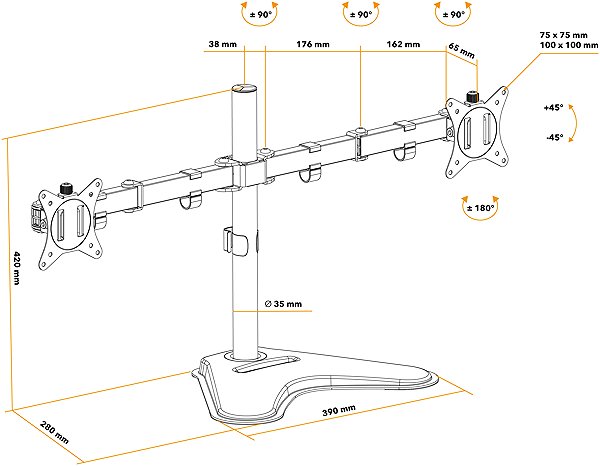 Monitor Arm AlzaErgo Arm DE25 Pylon ...