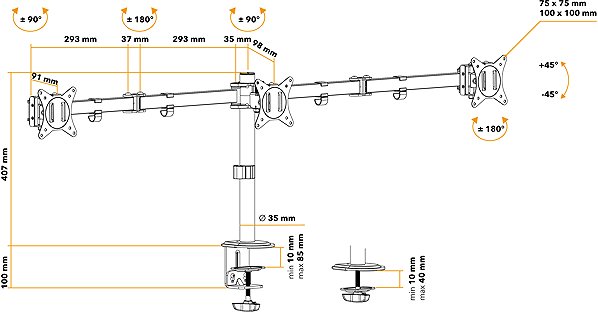 Monitor Arm AlzaErgo Arm TE30 Pylon ...