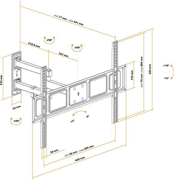 TV Mount AlzaErgo ME631 Essential Articulated 37