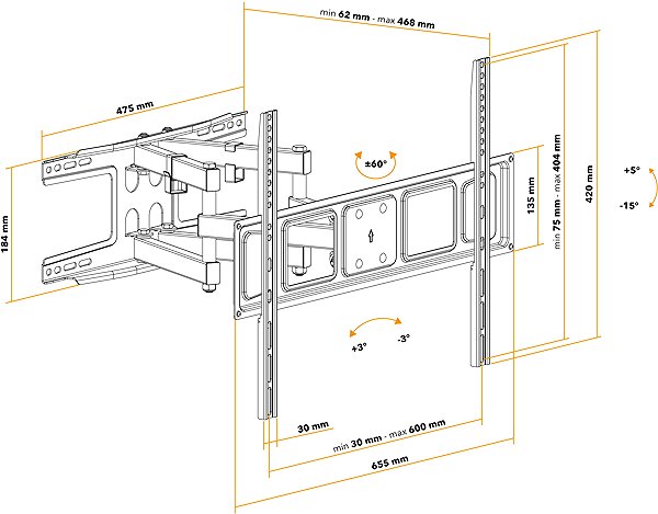 TV Mount AlzaErgo ME632 Essential Articulated 37